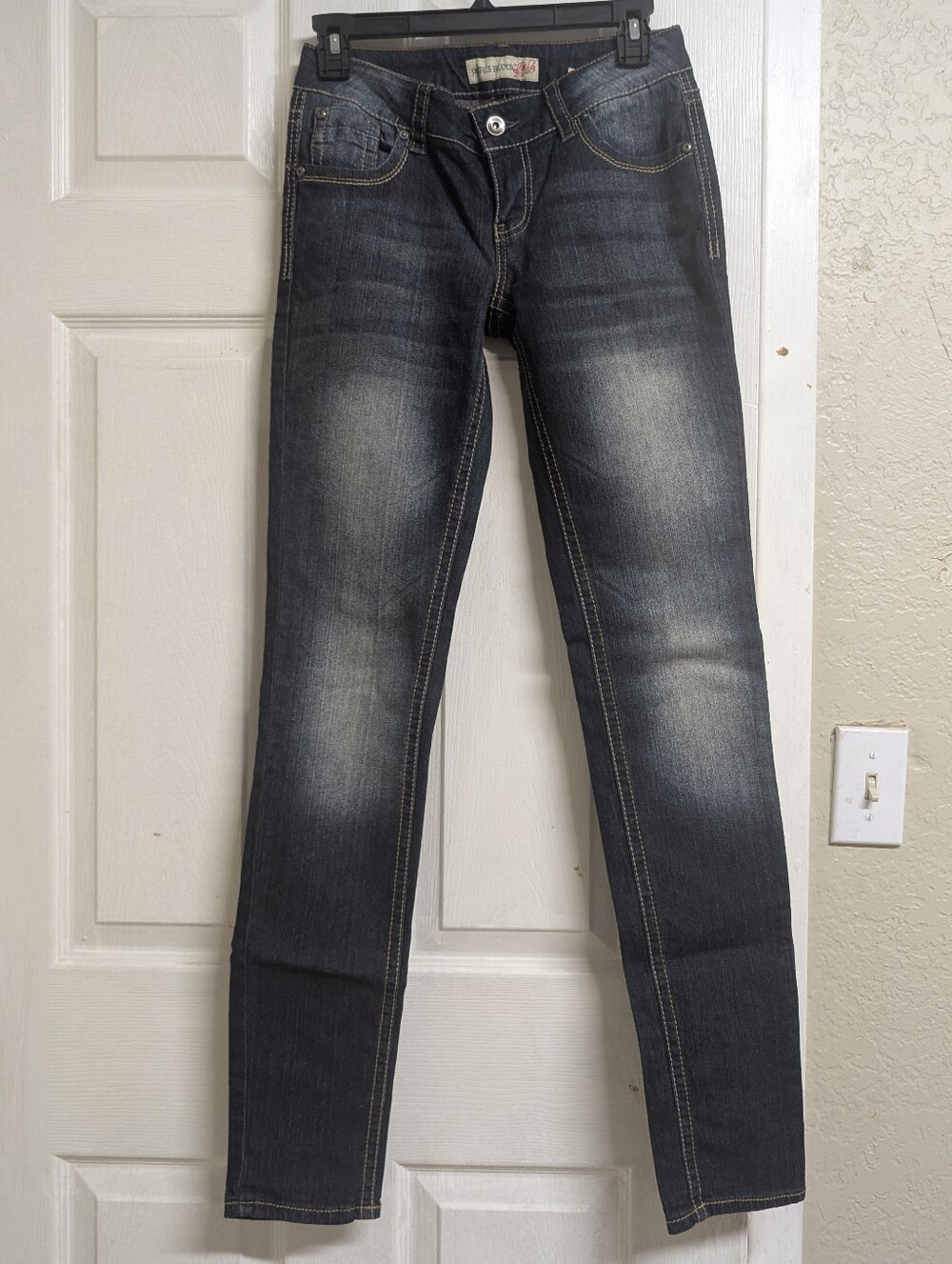 Paris Blues Women's Skinny Jeans - Dark Blue Wash